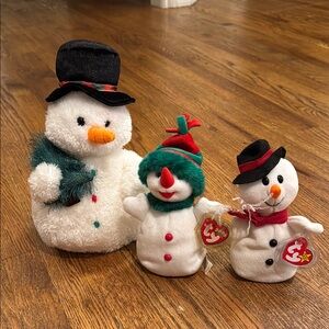 ⛄️❄️ TY BEANIE BABY | Snowman Family | Set of 3 ❄️⛄️